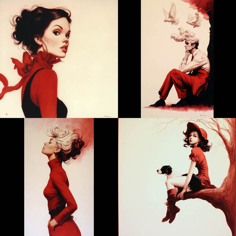 Monochromatic Red Figuratives