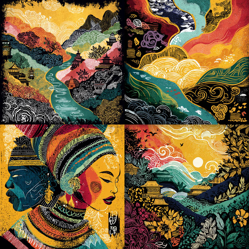 Decorative Folk-Art Pattern