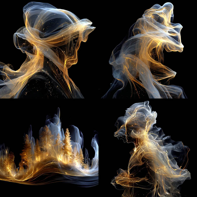 Ethereal Golden Plumes