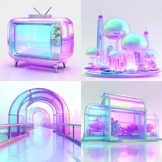 Iridescent Glass Futurism