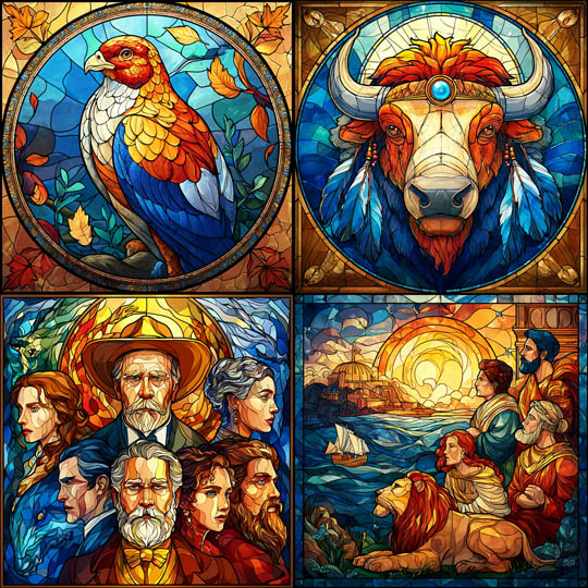 Stained Glass Narrative Panels
