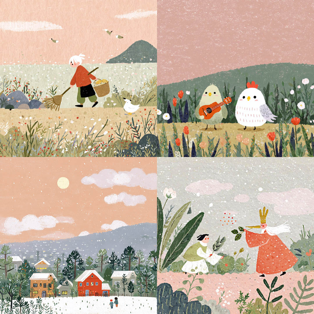 Whimsical Folk Pastels