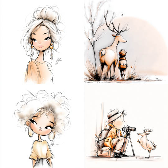 Whimsical Ink Sketch