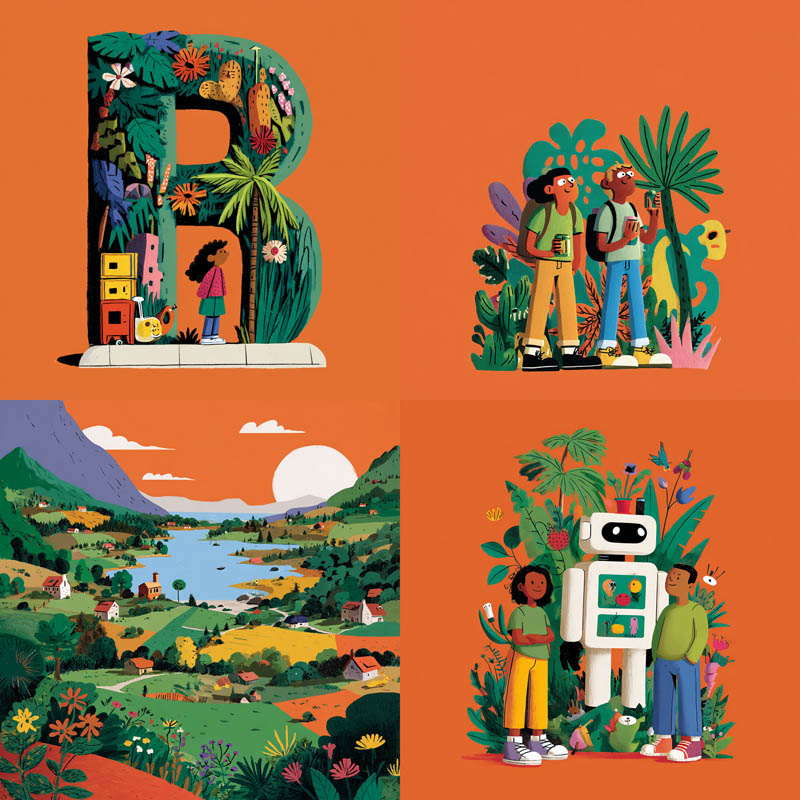 Whimsical Botanical Flat