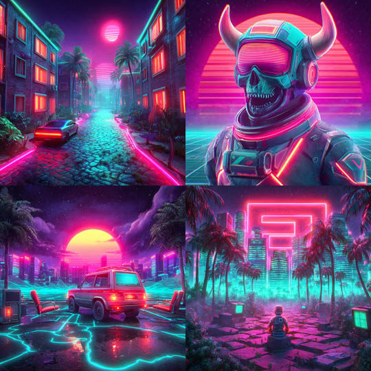 Neon Vaporwave City