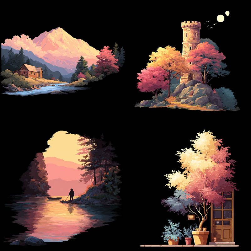 Nocturnal Pastel Landscapes