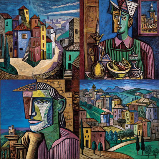 Cubist Mediterranean Townscapes