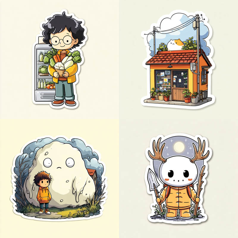 Pastel Sticker Illustrations