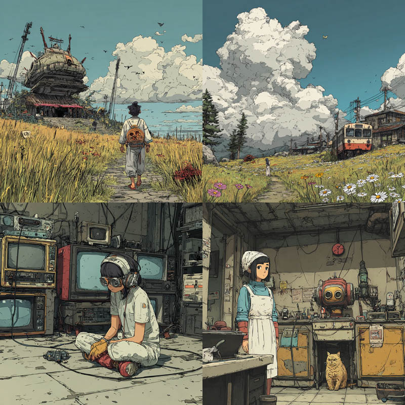 Industrial Sci-fi Line Art