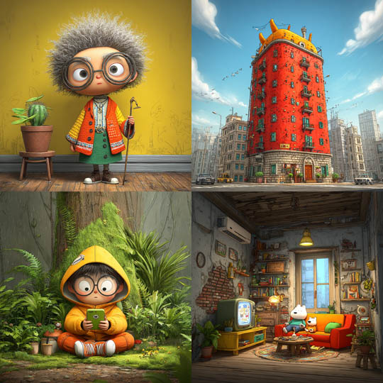 Whimsical 3D Character Scenes