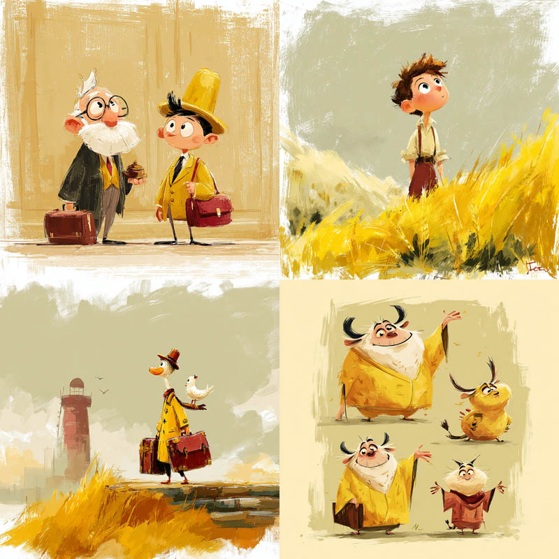 Whimsical Digital Character Sketches