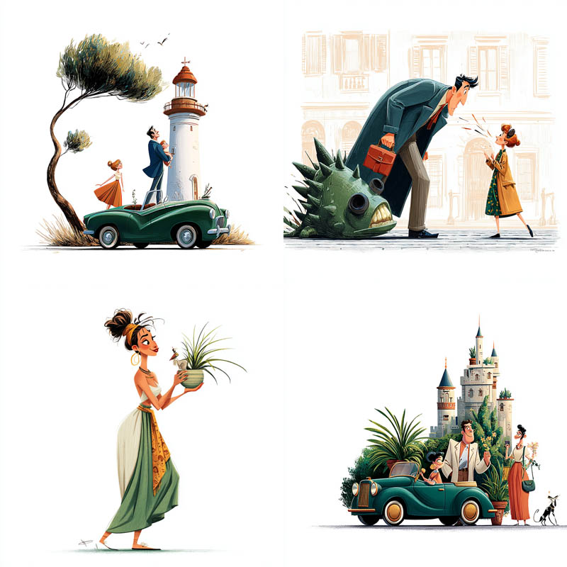 Whimsical Retro Character Illustration