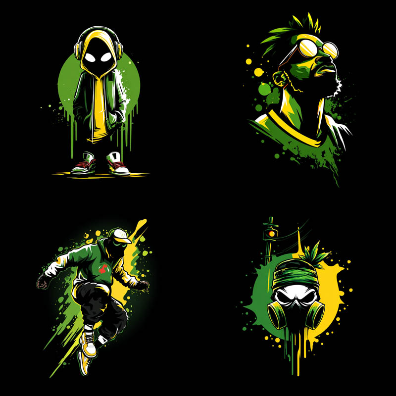 Neon Graffiti Street Art