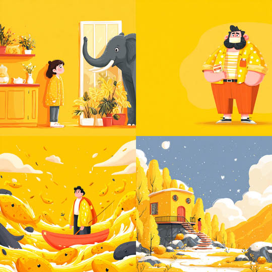 Playful Yellow Illustration