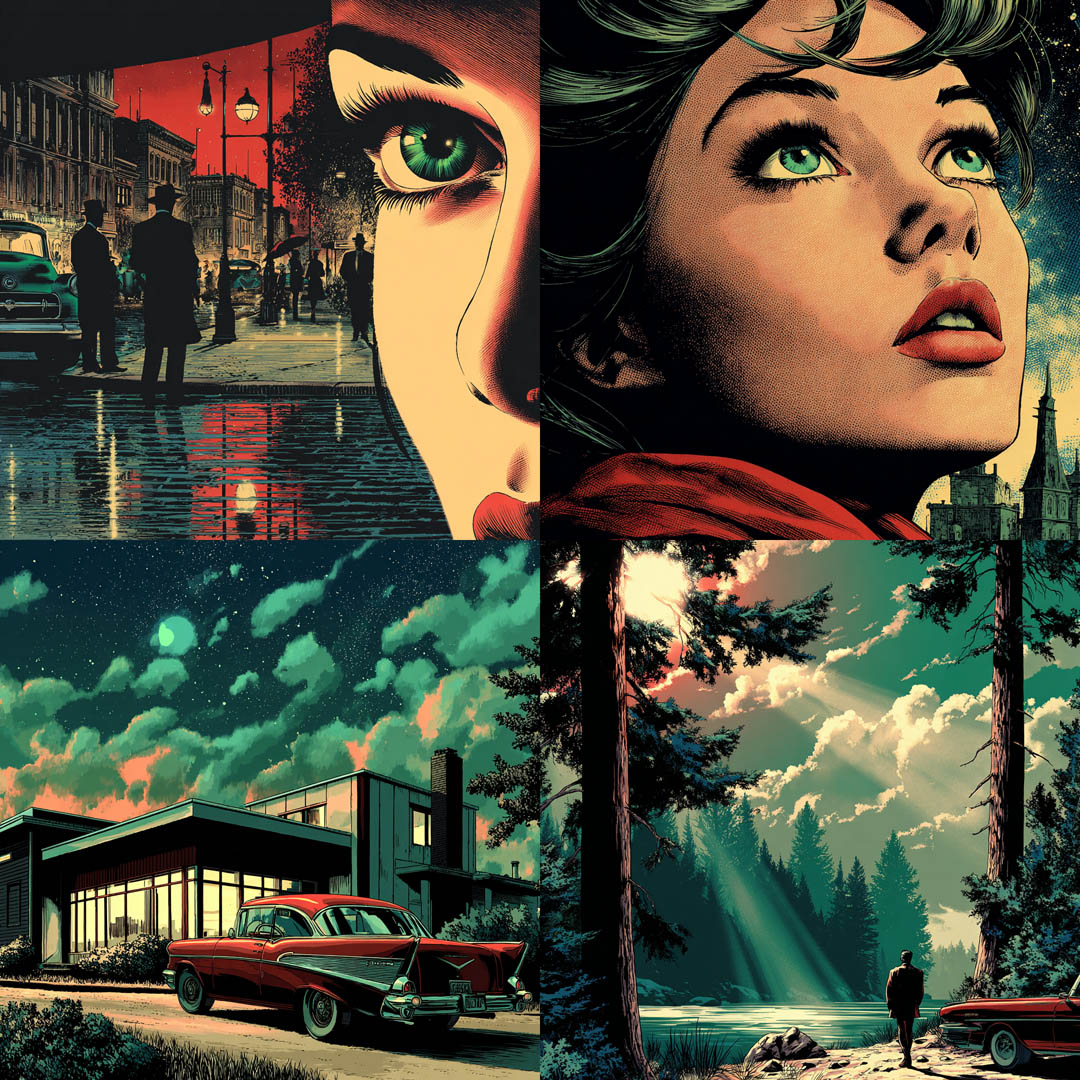 Cinematic Noir Graphic Illustration