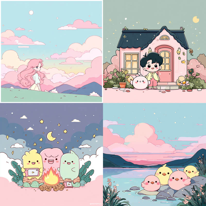 Pastel Campfire Characters