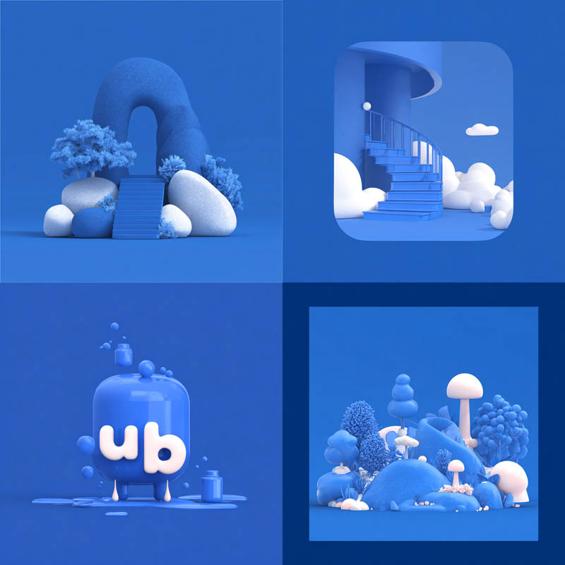 Monochrome Playful 3D Minimalism