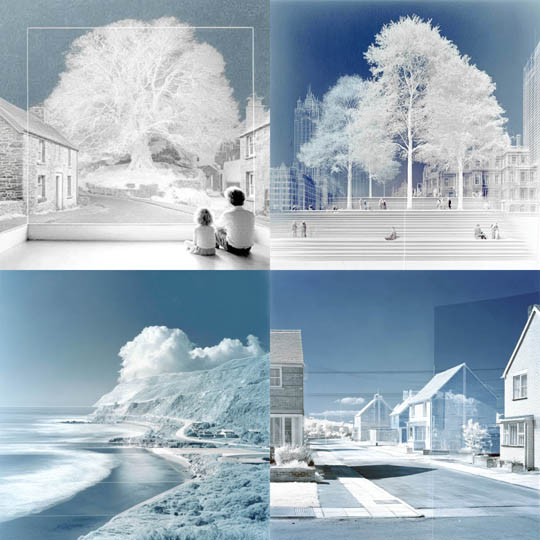 Infrared Minimalist Town & Coastline