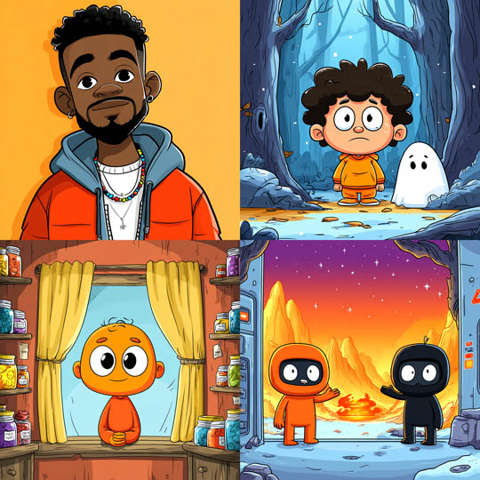 Bold Cartoon Character Scenes