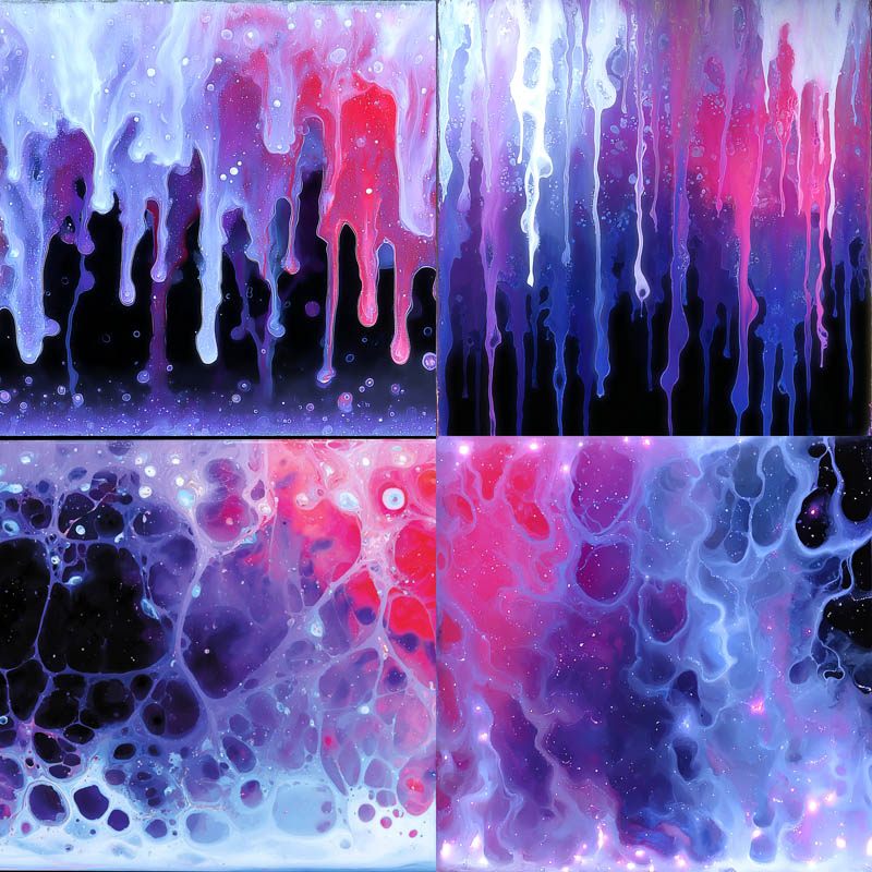 Cosmic Fluid Pour Abstraction