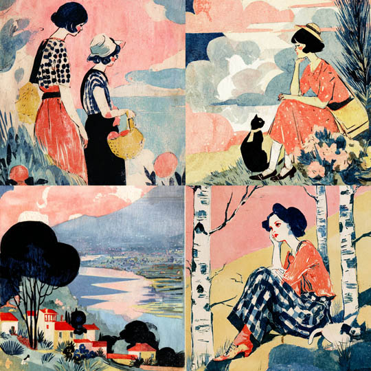 Retro Pastel Illustration