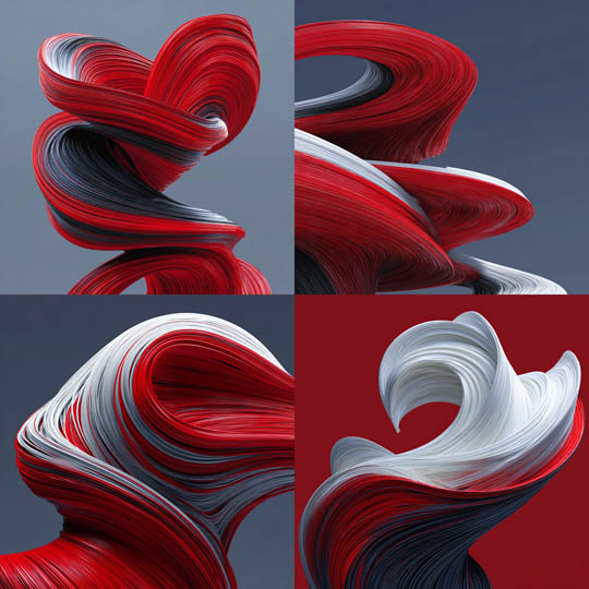 Fluid Ribbon Abstractions