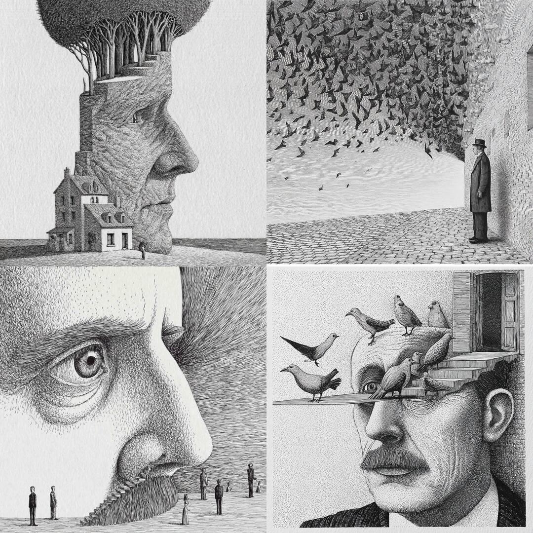 Surreal Ink Portraits of the Mind