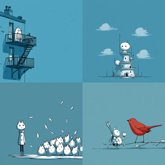 Minimalist Whimsical Line Art