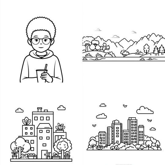 Minimalist Line Art Illustrations