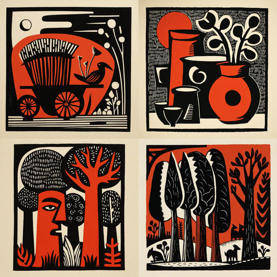 Bold Graphic Linocut