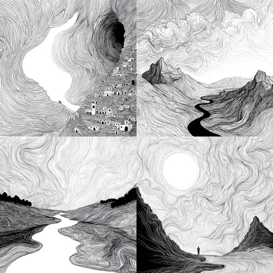 Flowline Ink Landscapes