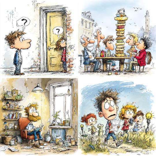 Whimsical Watercolor Cartoons