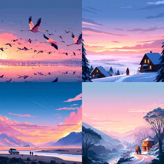 Pastel Sunset Illustration