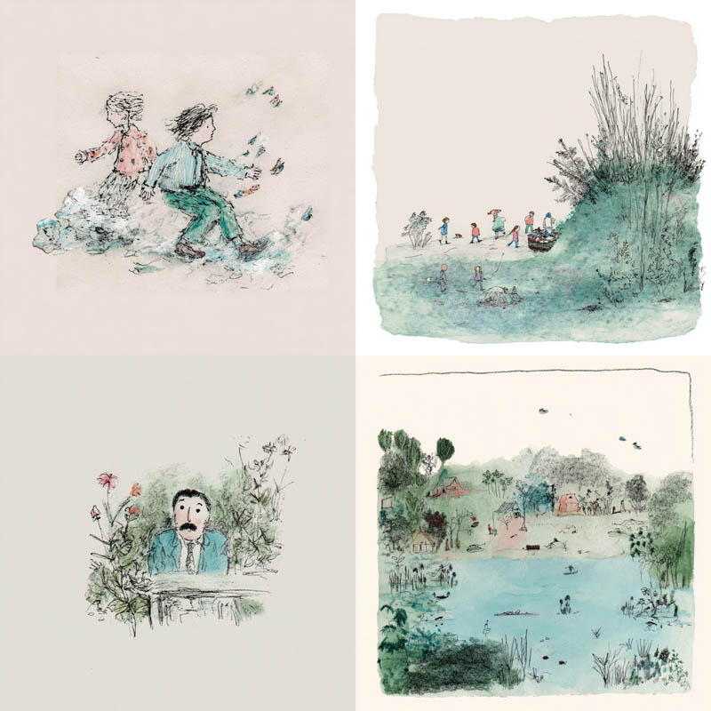 Delicate Watercolor Line Sketch