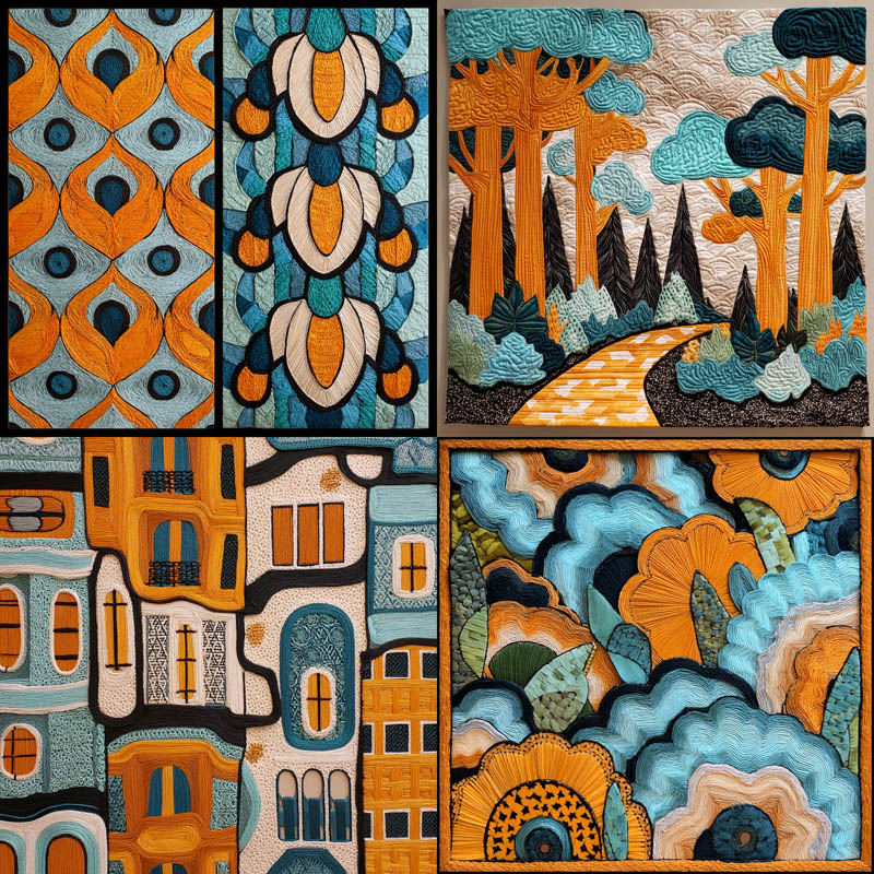 Geometric Textile Quilt