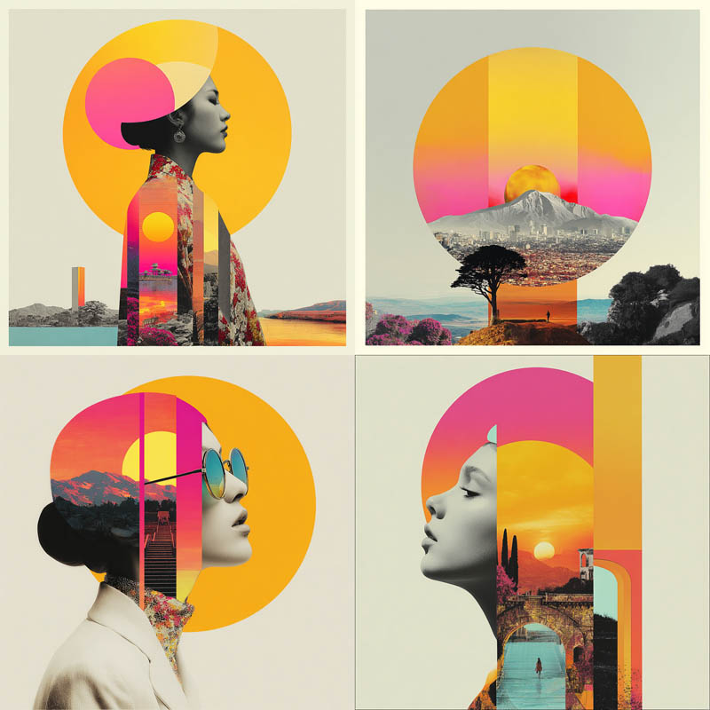 Geometric Silhouette Collages