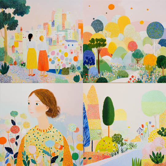 Pastel Pointillist Whimsy