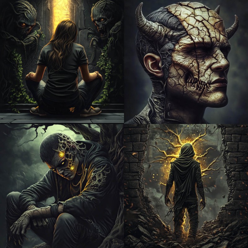Dark Dramatic with Gold Accent